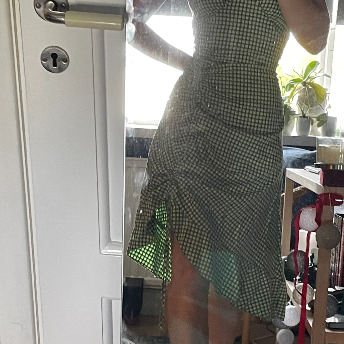 Grönrutig sommarklänning - 90