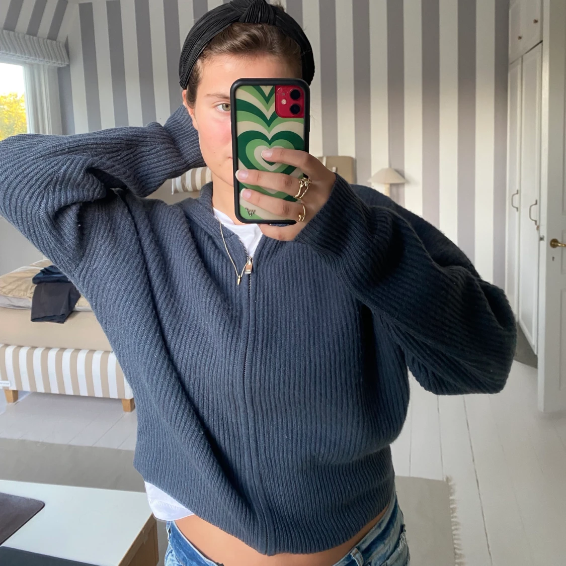 Stickad Kashmir kofta - 90