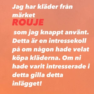 Rouje intressekoll - Gilla inlägget om ni är intresserade i kläder från ROUJE. Lite bakgrund är att Rouje är ett franskt märke från Paris. 