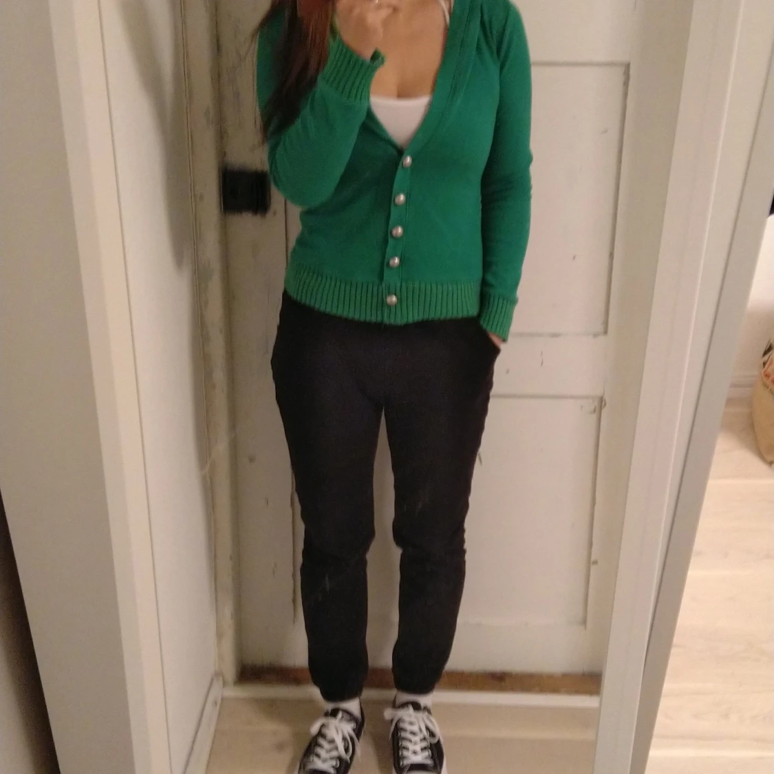 Grön hoodie xs - 90