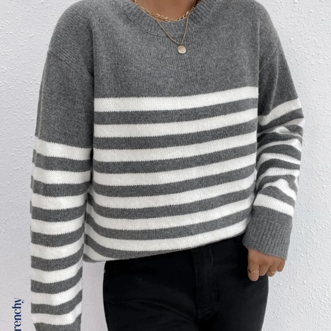 Randig Stickad tröja  - 90