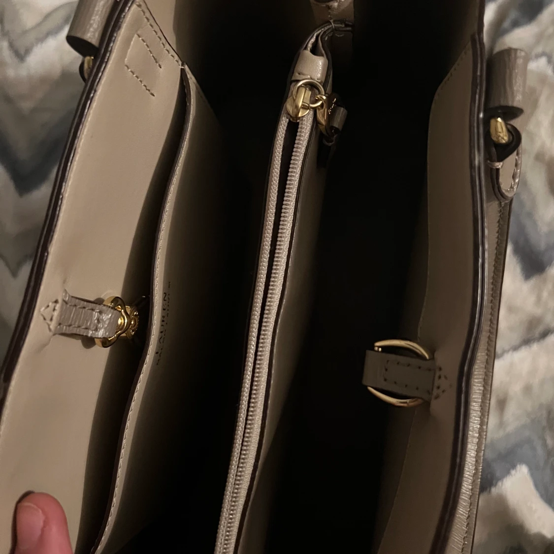 Ralph laurent väska i bige/brun - 91