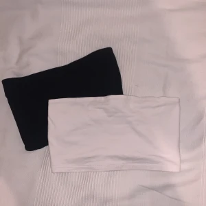 Tub topp/ bandeau - Säljer dessa, den svarta är i XS och den vita är i S. Som man ser på bilden har den svarta ett litet hål ☺️Svart från h&m, vit från Gina