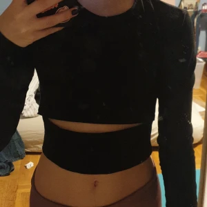långärmad crop top - är i bra skick. har inte kommit till användning mycket så säljer den. är S men passar som en XS