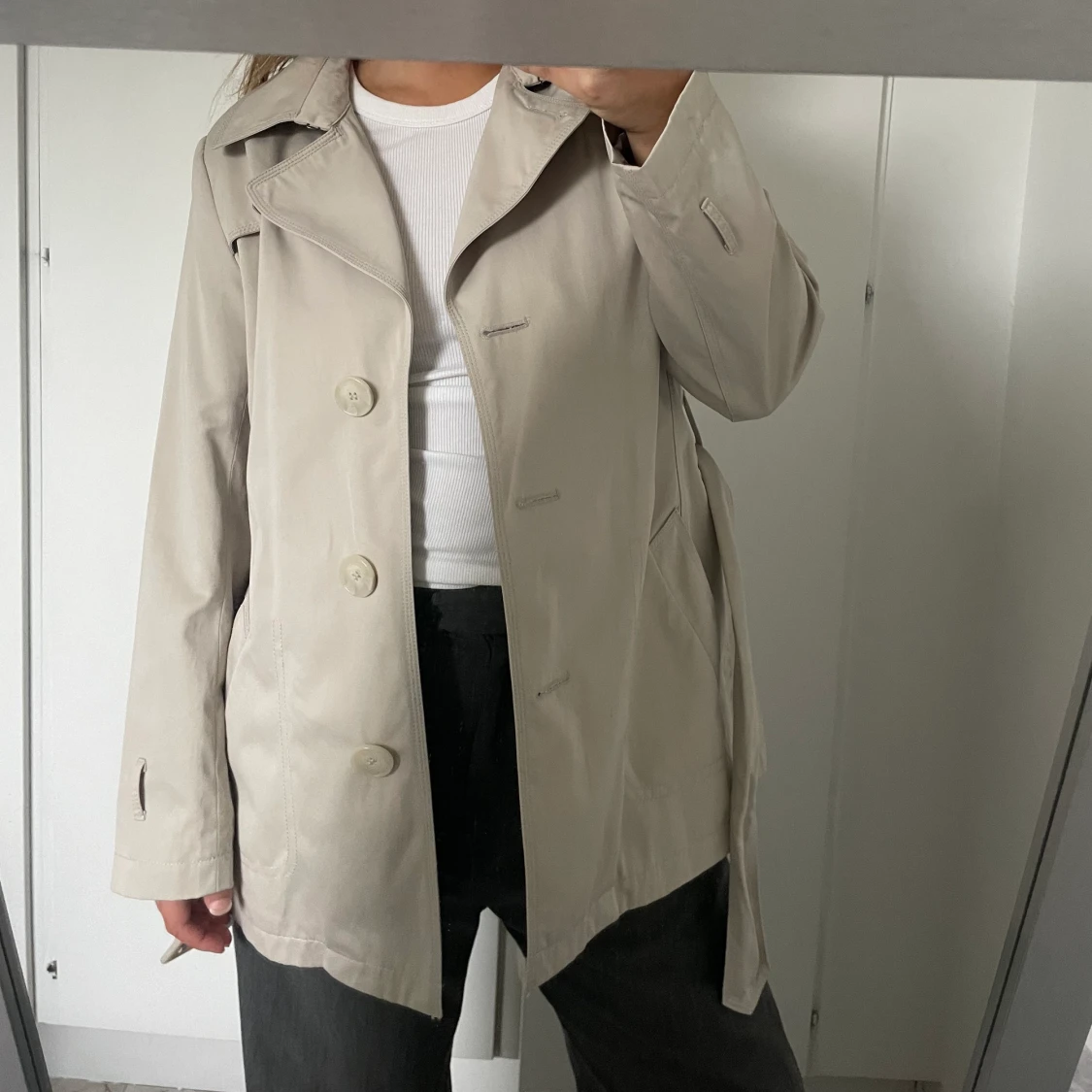 Vintage kort trenchcoat - 90