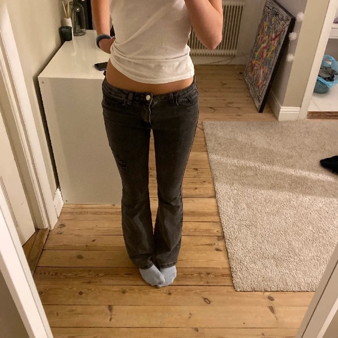 Lowwaist grå jeans