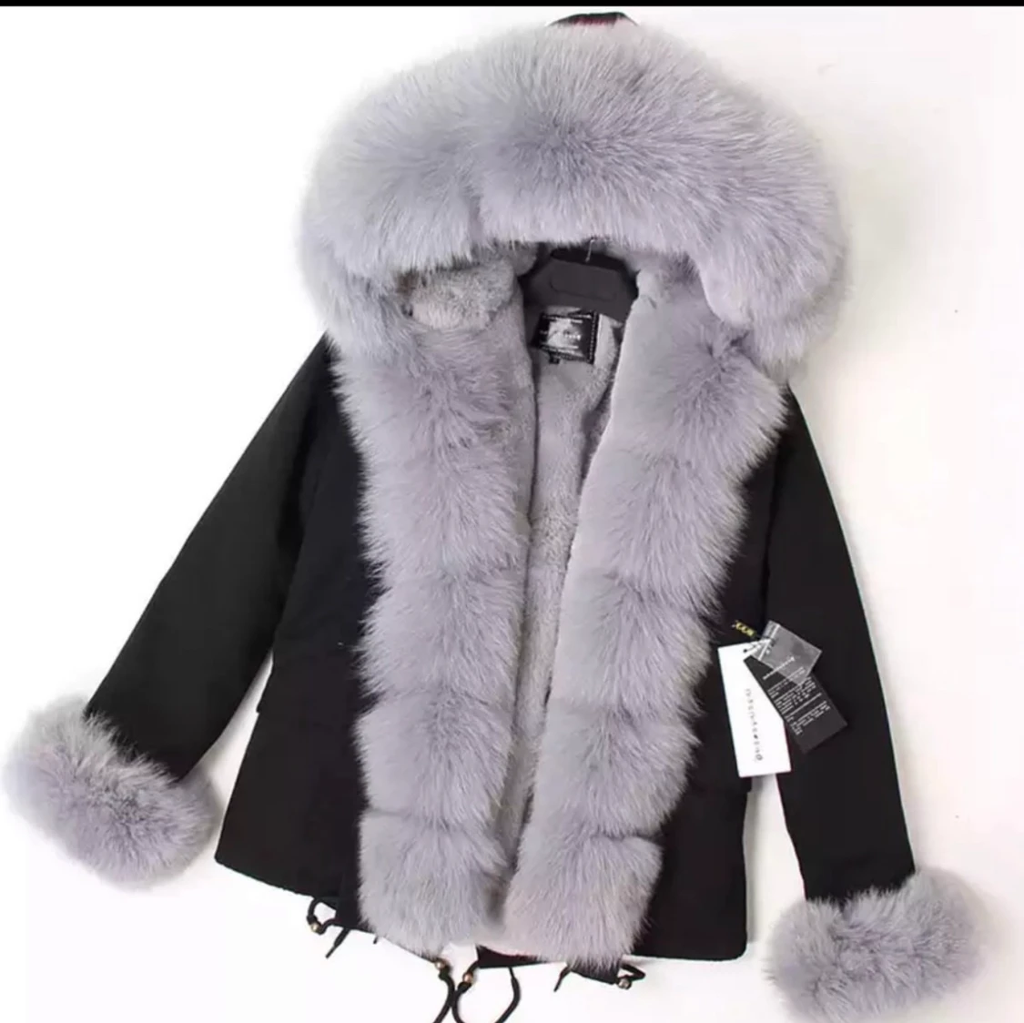 Grå parka jacka storlek s/m - 90