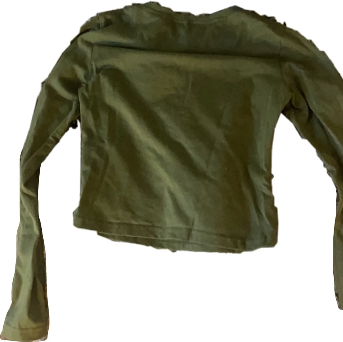 Grön långärmad magtröja cropped - 90