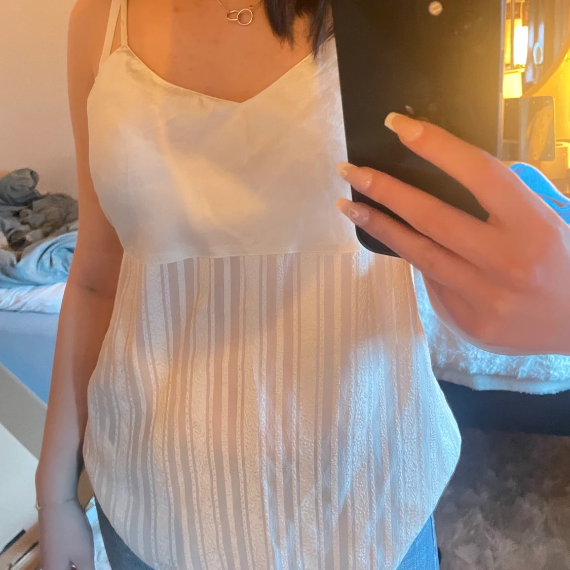 Sjukt fint siden linne med mönster