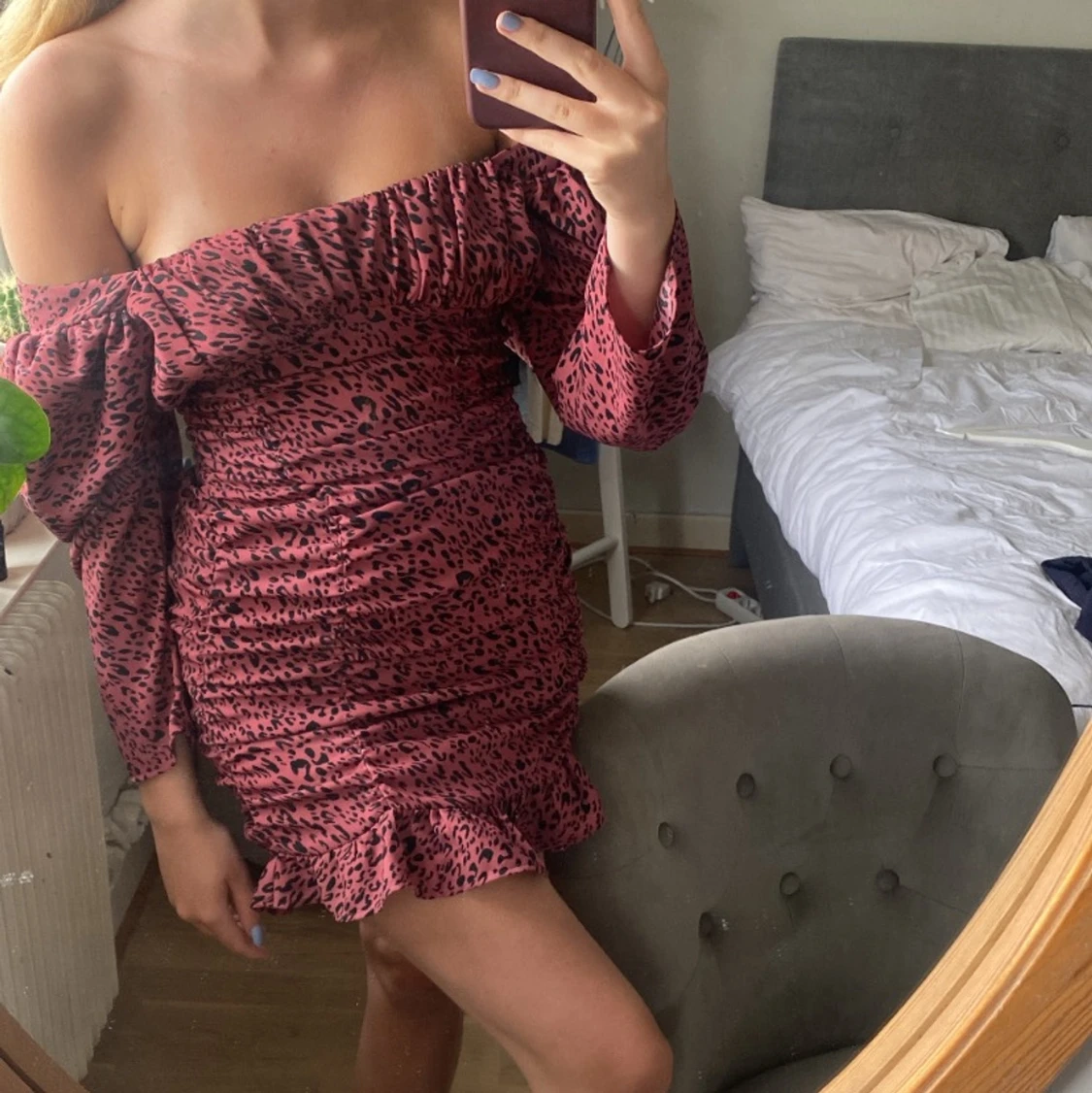 Mönstrad klänning zara