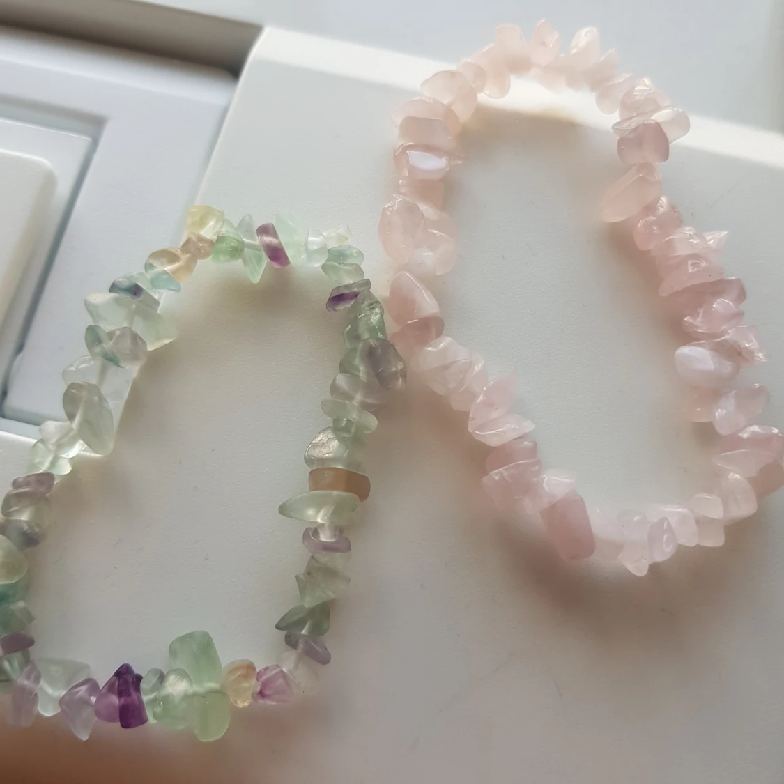 Kristallarmband fluorit rosenkvarts - 90
