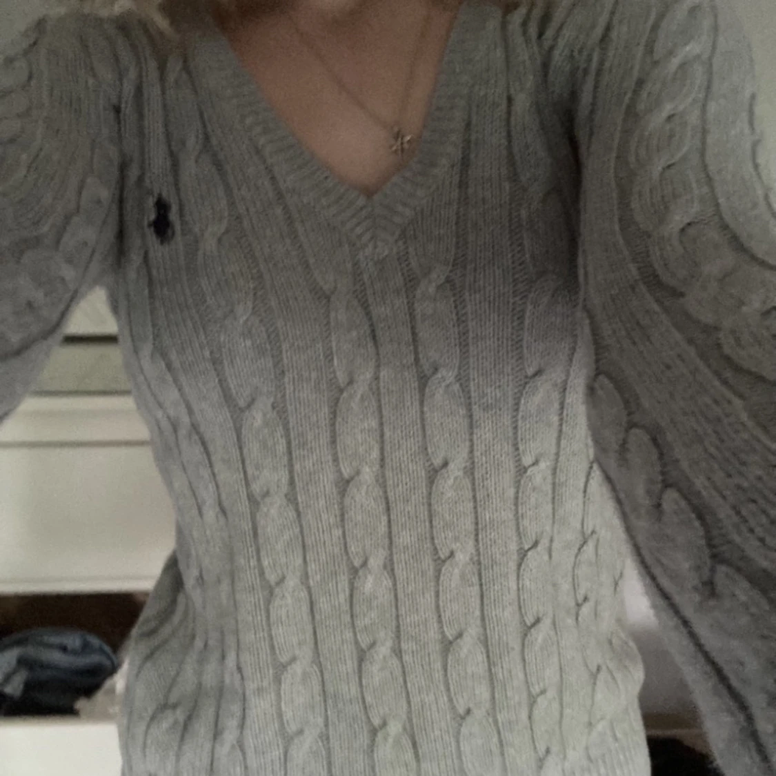 Grå polo Ralph Lauren pullover - 90