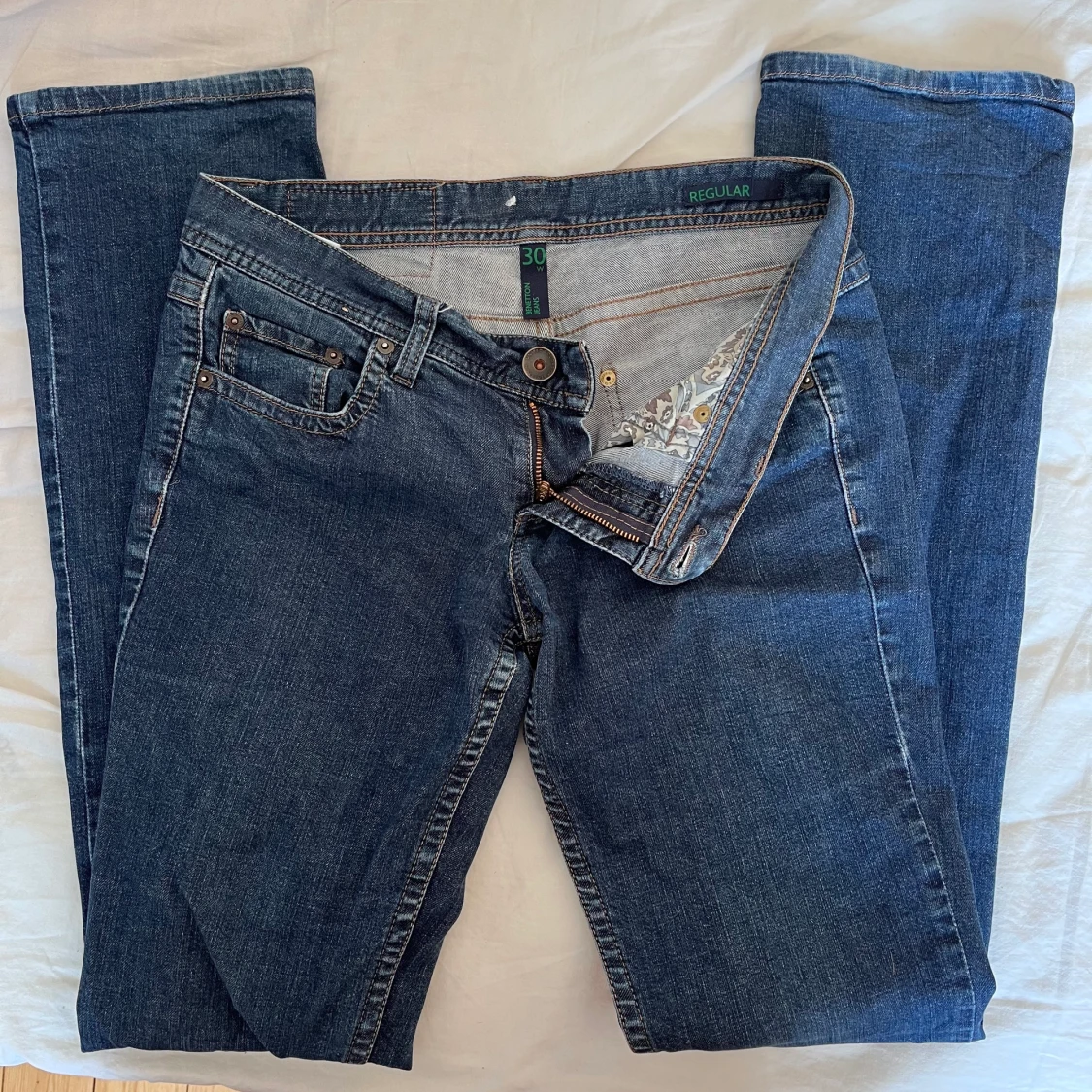 Blå bootcut jeans - 90