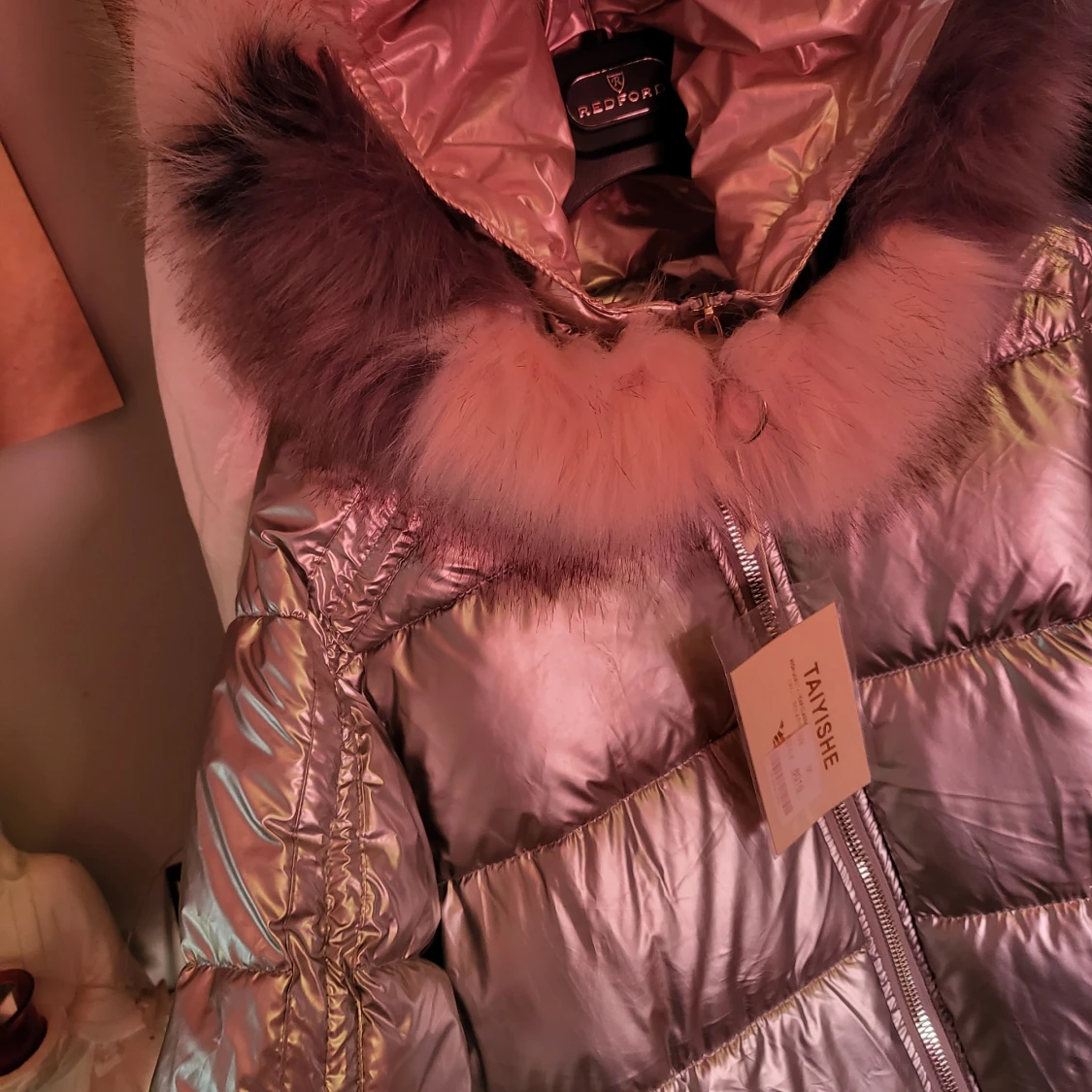 Ny vinterjacka silver päls M - 90