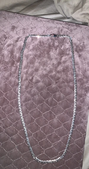 Halsband silver silver halsband Äkta - Äkta silver halsband bra kvalitet 10/10 skick det är inget fel med den men ett ställe bvär inte silver det är när man knäpper fast den jag lade till den för att lättare stt på sig den jag kan skicka på DM den är 60 cm om man knäpper den är den 30 cm 