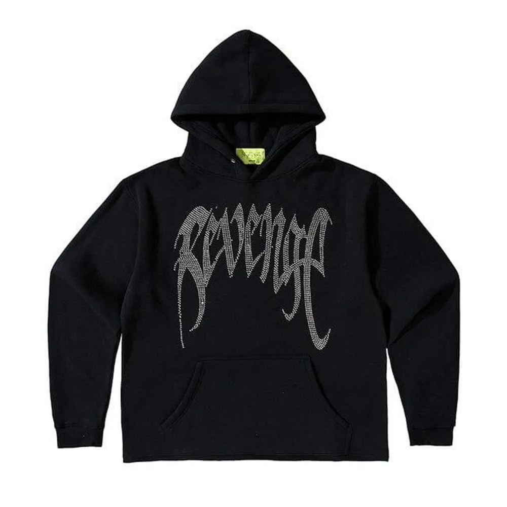 Min svarta Revenge Rhinestone hoodie, sparsamt använd! Strl medium . Hoodies.