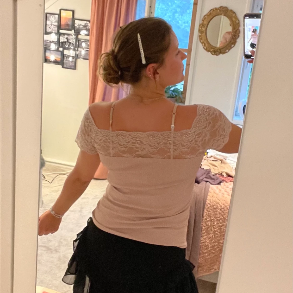 Ljusrosa kortärmad t-Shirt storlek M - 90