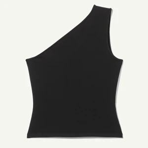 One shoulder topp - Svart one shoulder topp. Säljer då den tyvärr inte kommer till användning.