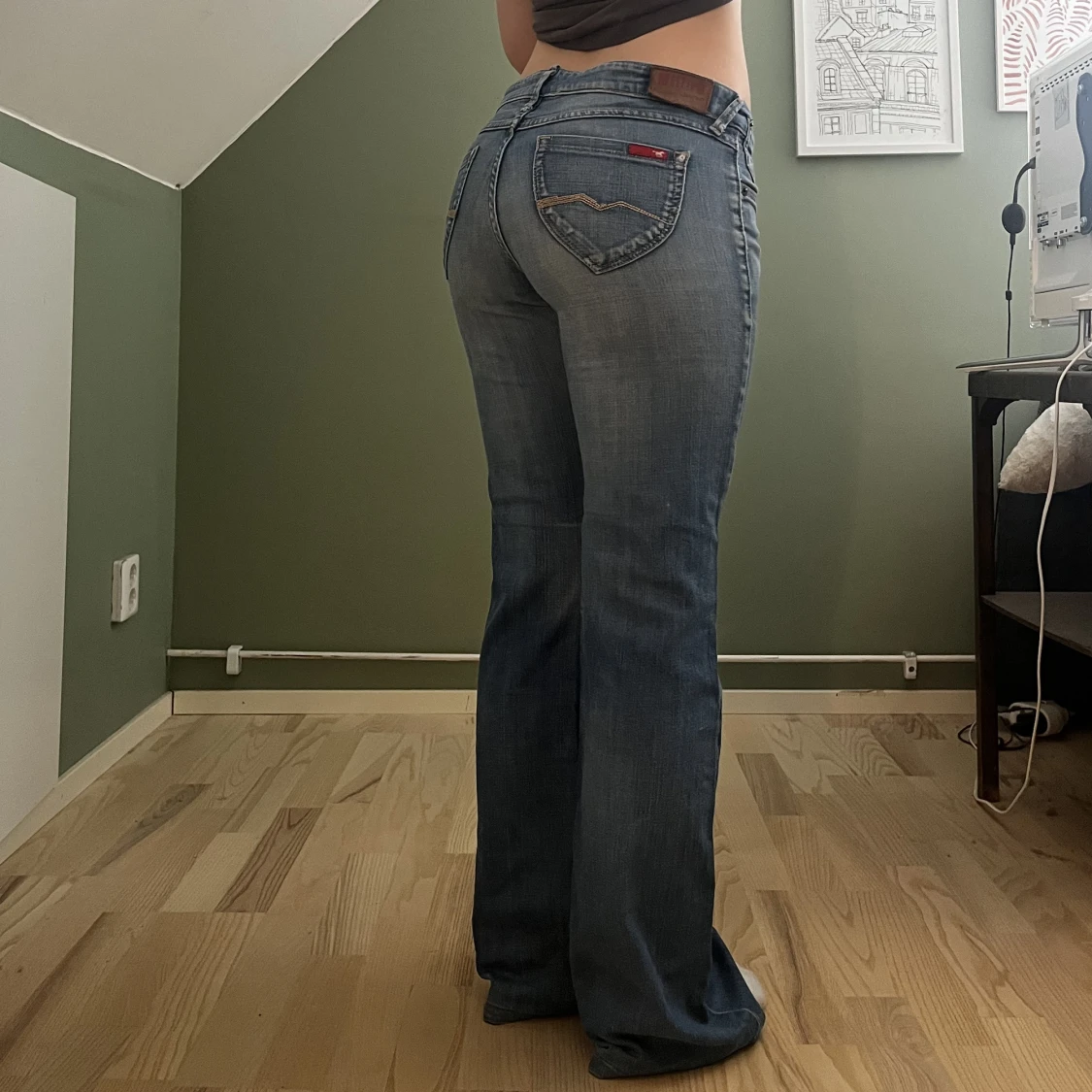 Lågmidjade bootcut jeans  - 90