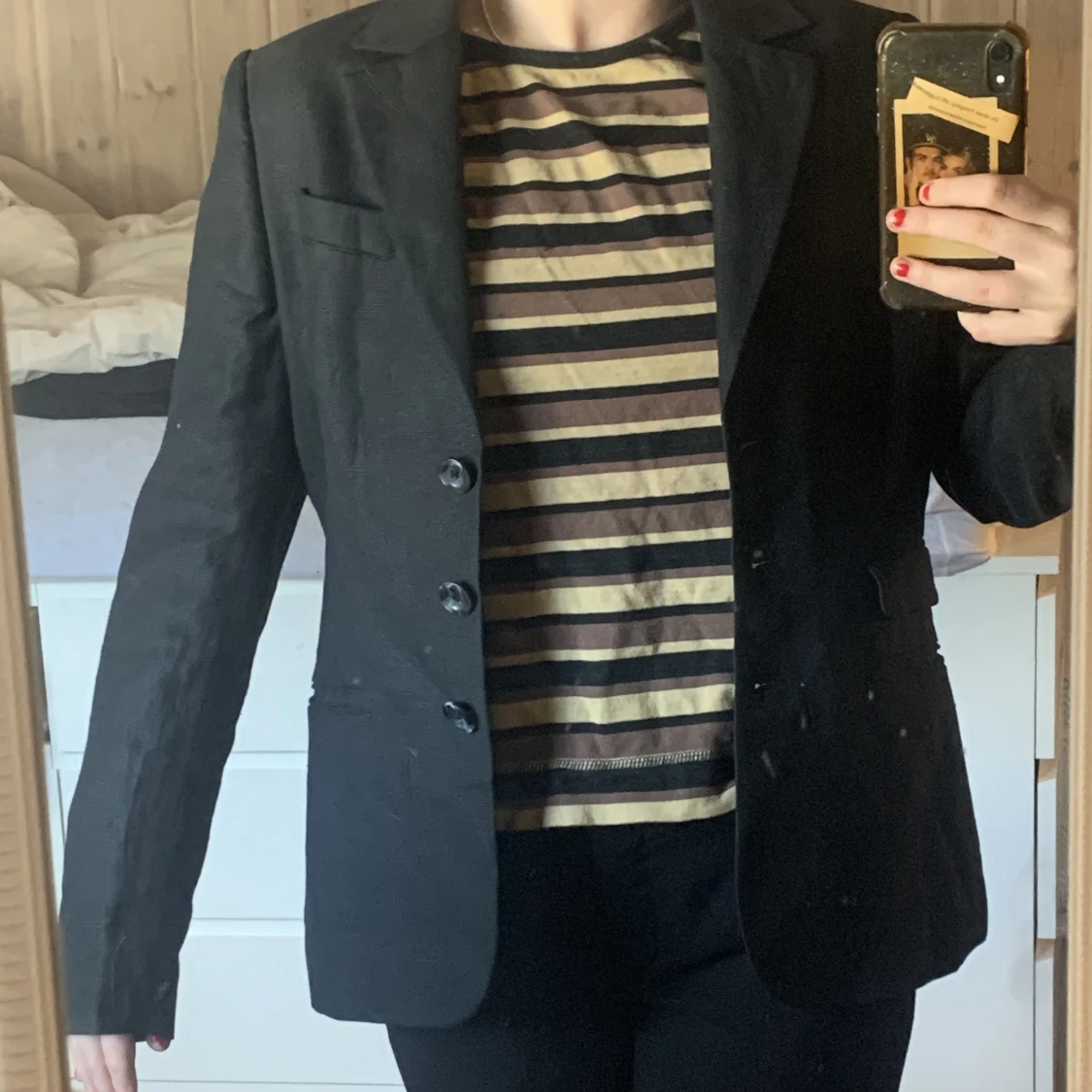 svart linnékavaj - 90