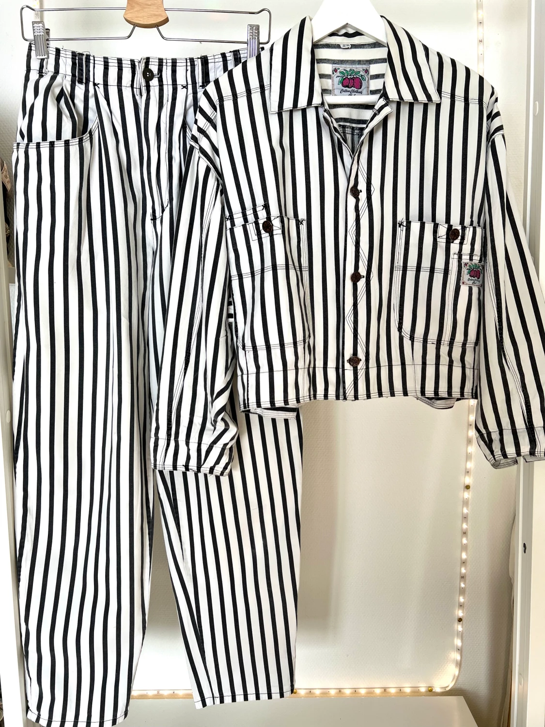 Vintage set byxa och jacka i 100% bomull 