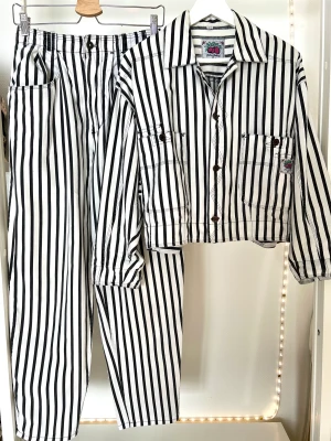 Vintage set byxa och jacka i 100% bomull  - Storlek 36