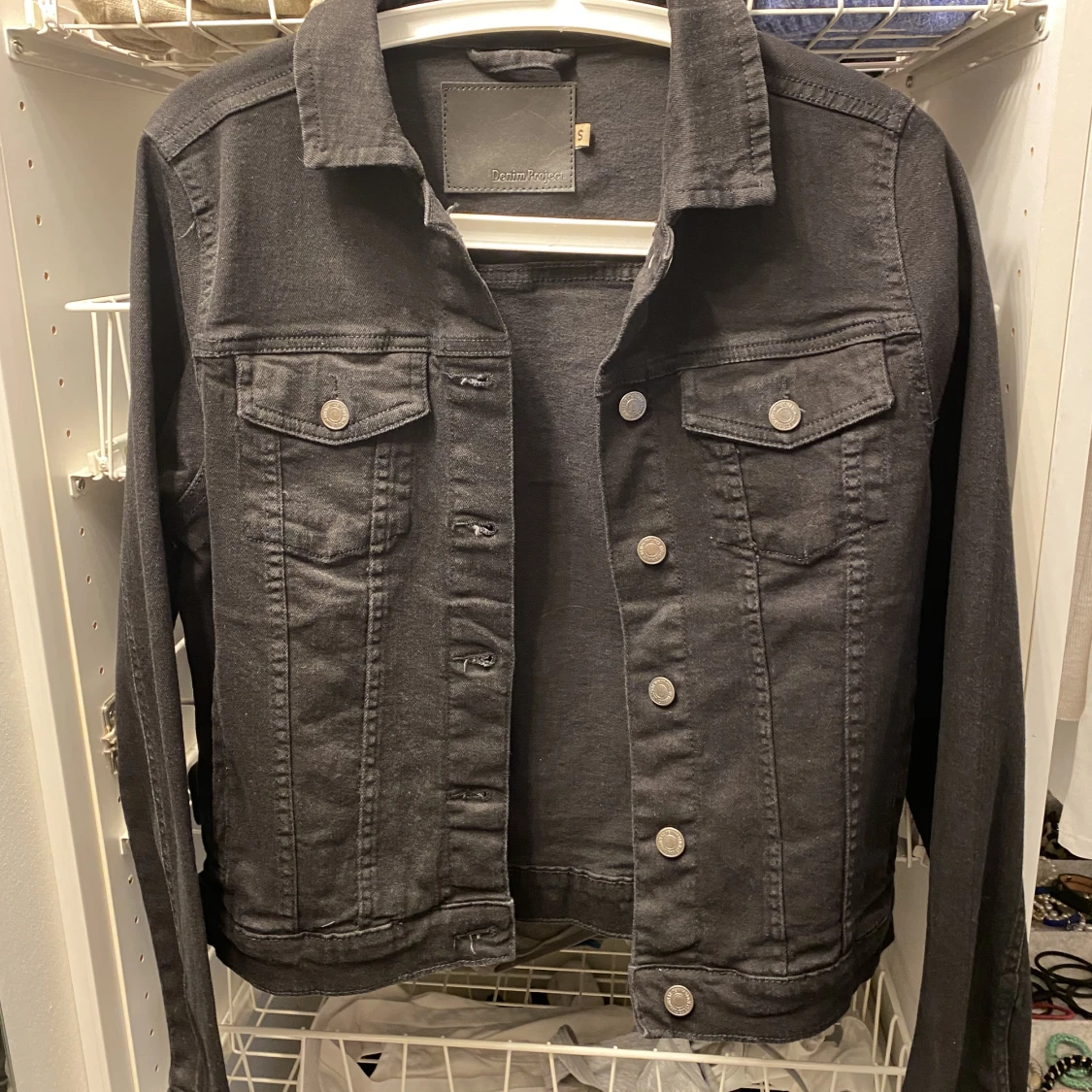 Svart jeans jacka - 90
