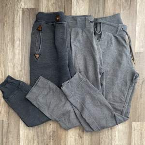 Gråa sweatpants, finns visuell defekt, en för 39kr, två 69kr, tre 89kr