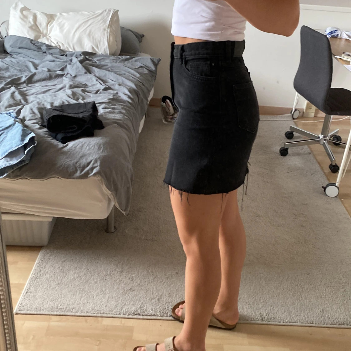 Svart jeans kjol - 90