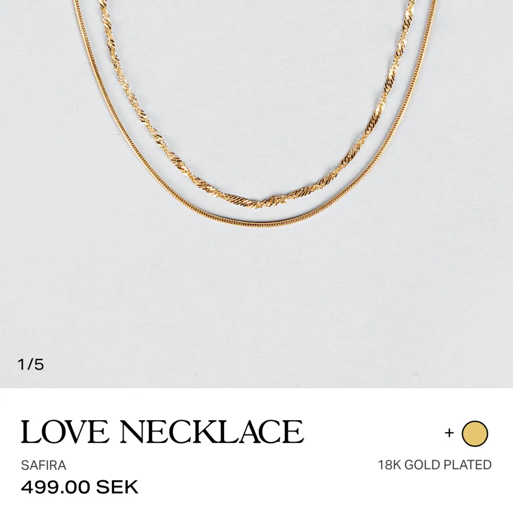 Helt oanvänd guldplaterad halsband från Safira med förpackning. Originalpris 499.. Accessoarer.