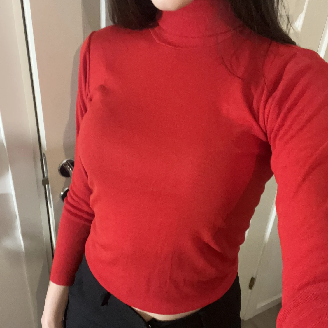 Röd turtleneck