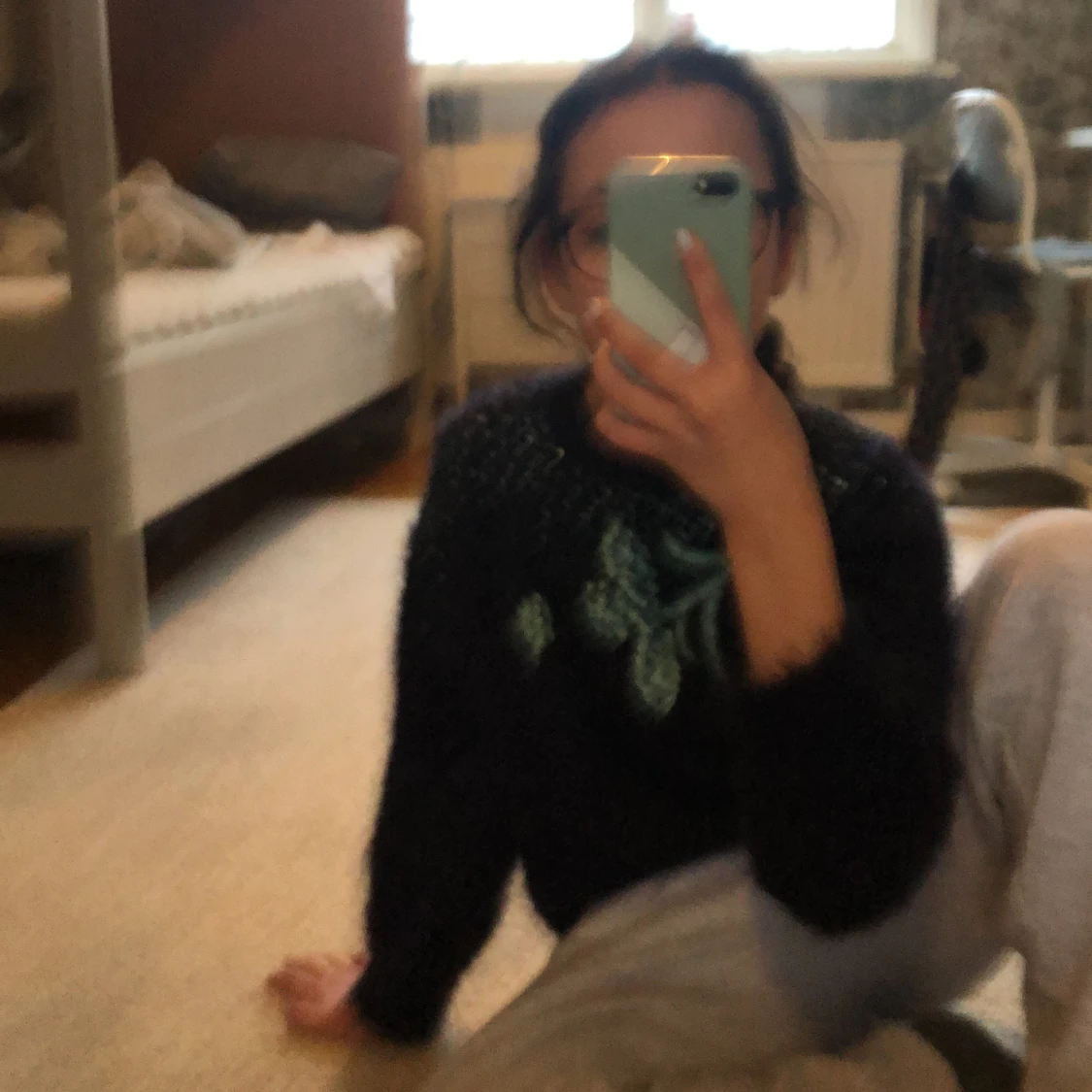 Flufig sitckad tröja - 91