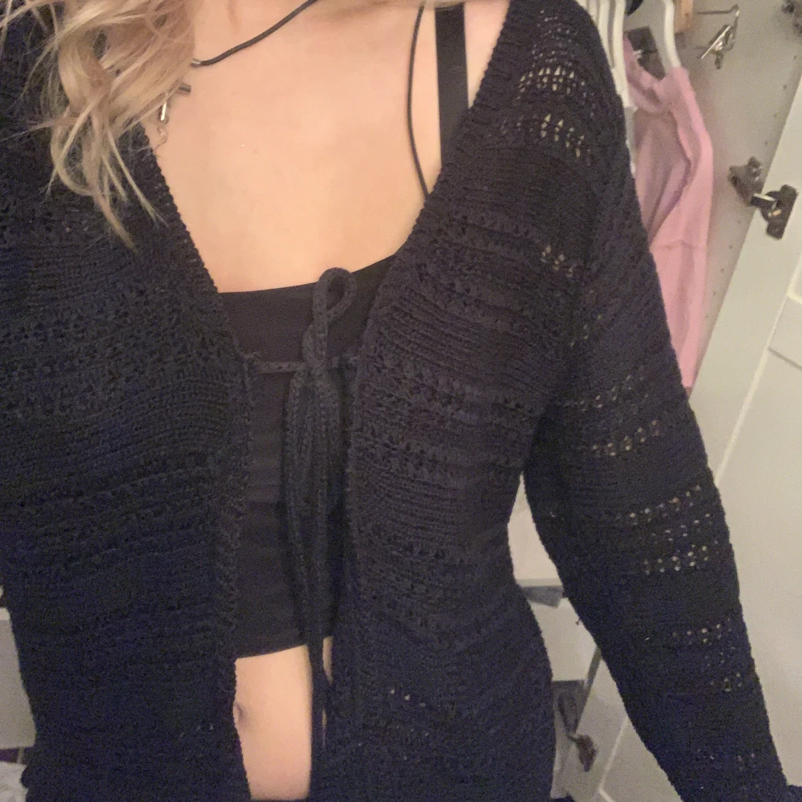 Långärmad stickad kofta