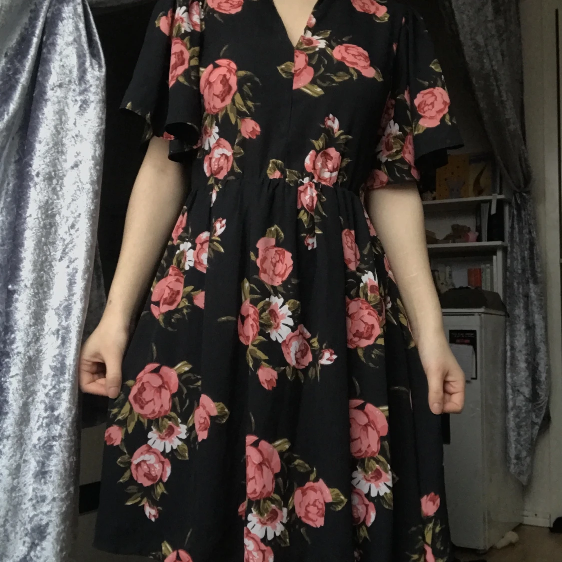 klänning med rosor strl S/34