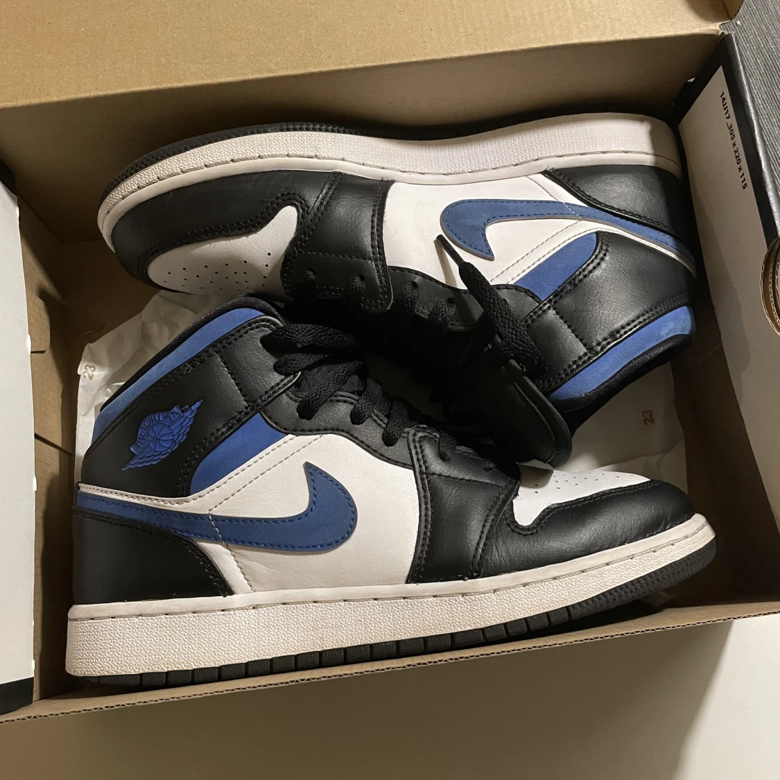 Air Jordan 1 mid WHITE/RACER BLUE-BLACK - 90