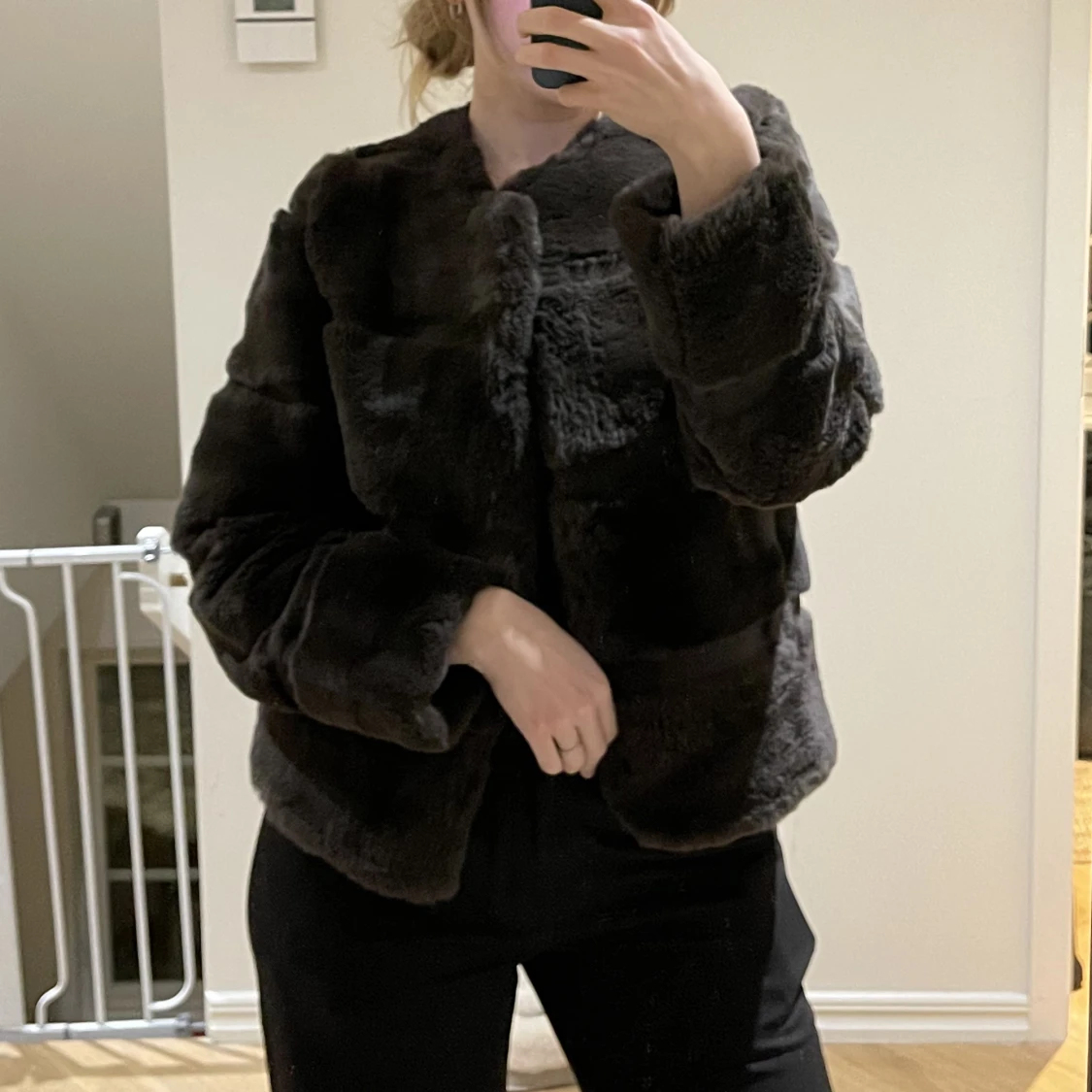 Brun pälsjacka - 90