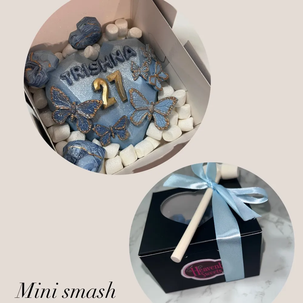 Heavenly sweets Malmö erbjuder chocolate covered treats 🍬🔨 Mini smash heart 💜 150kr godis ingår  Finns mer bilder på instagram heavenlysweets.malmo . Blusar.