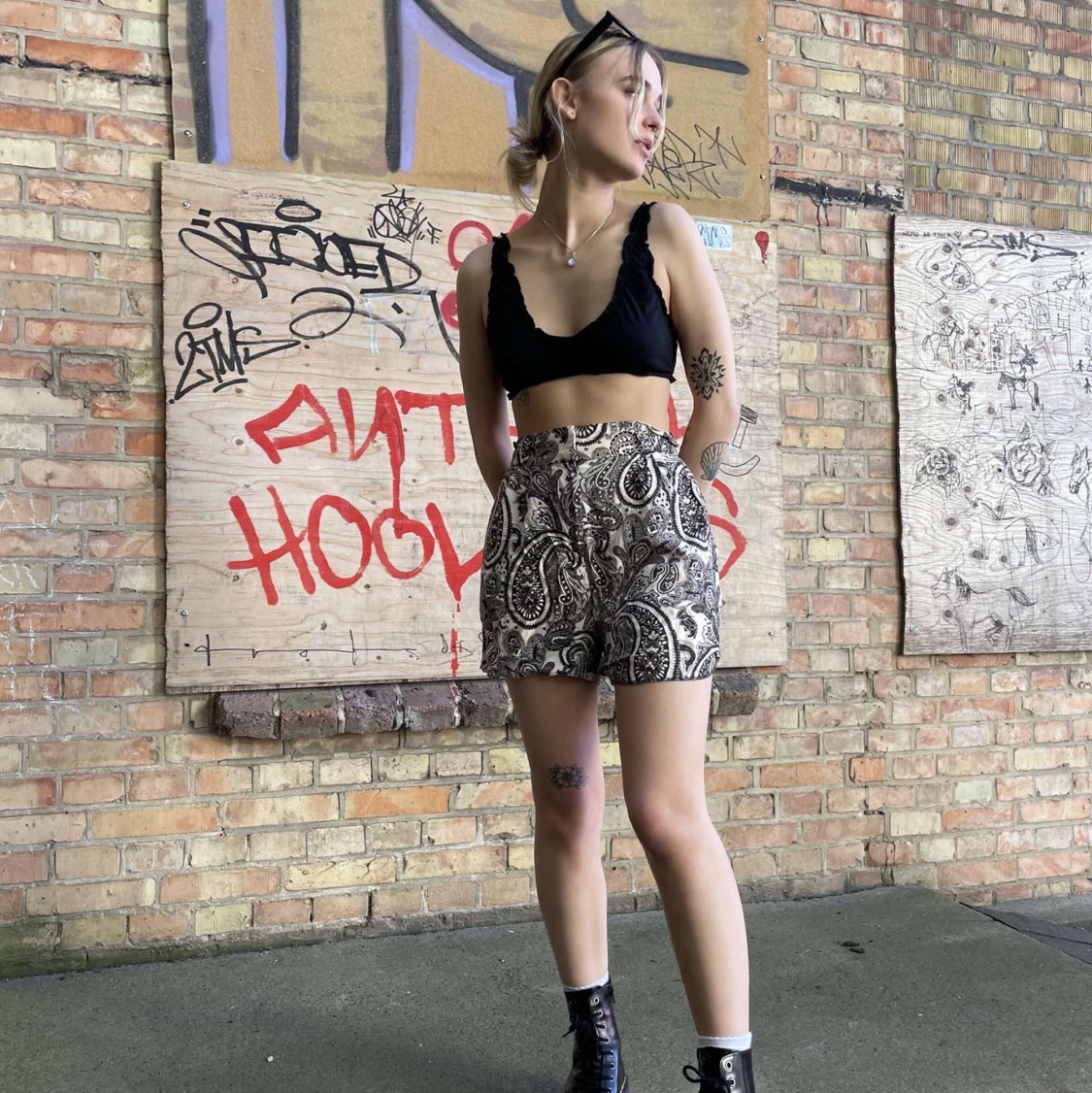 Mönstrade shorts  - 90