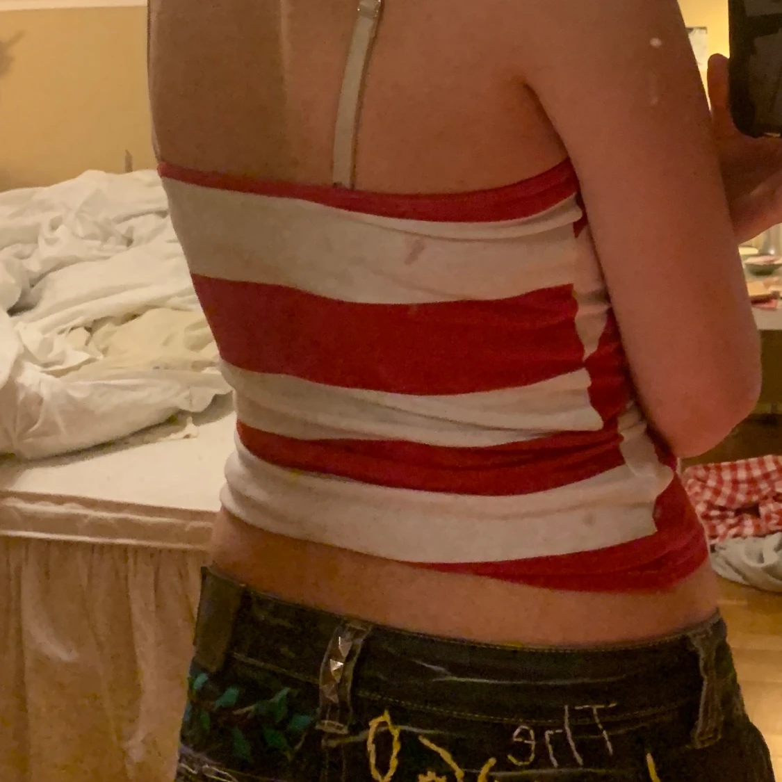 Röd/vit halterneck - 91