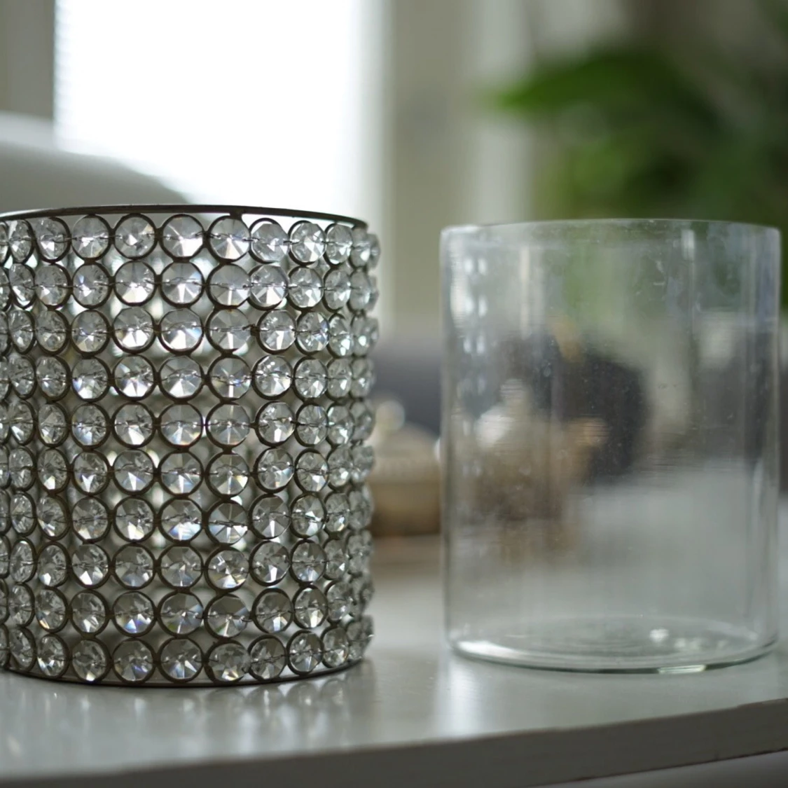 Blomvas med glasbehållare  - 90