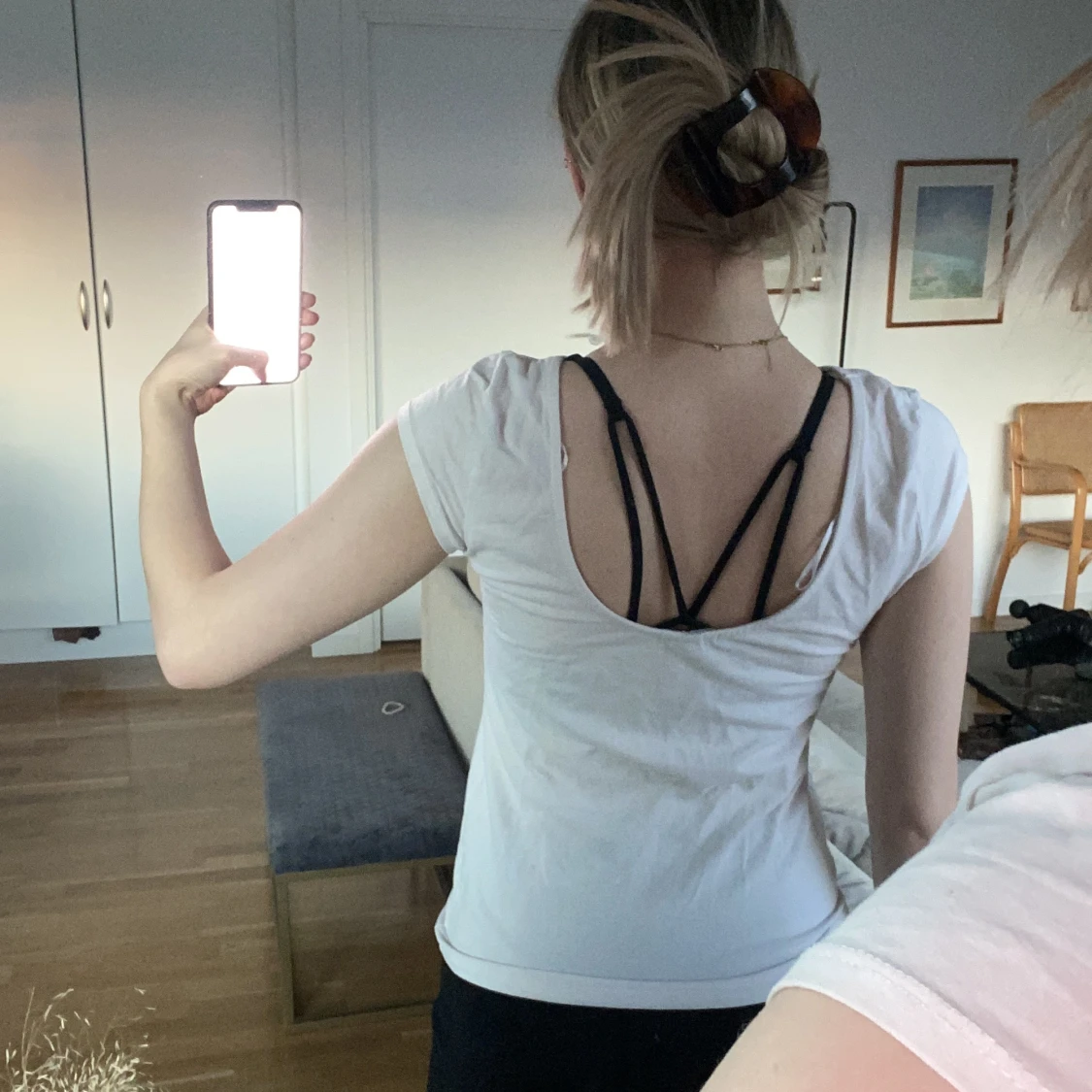 Vit T-shirt låg rygg - 91