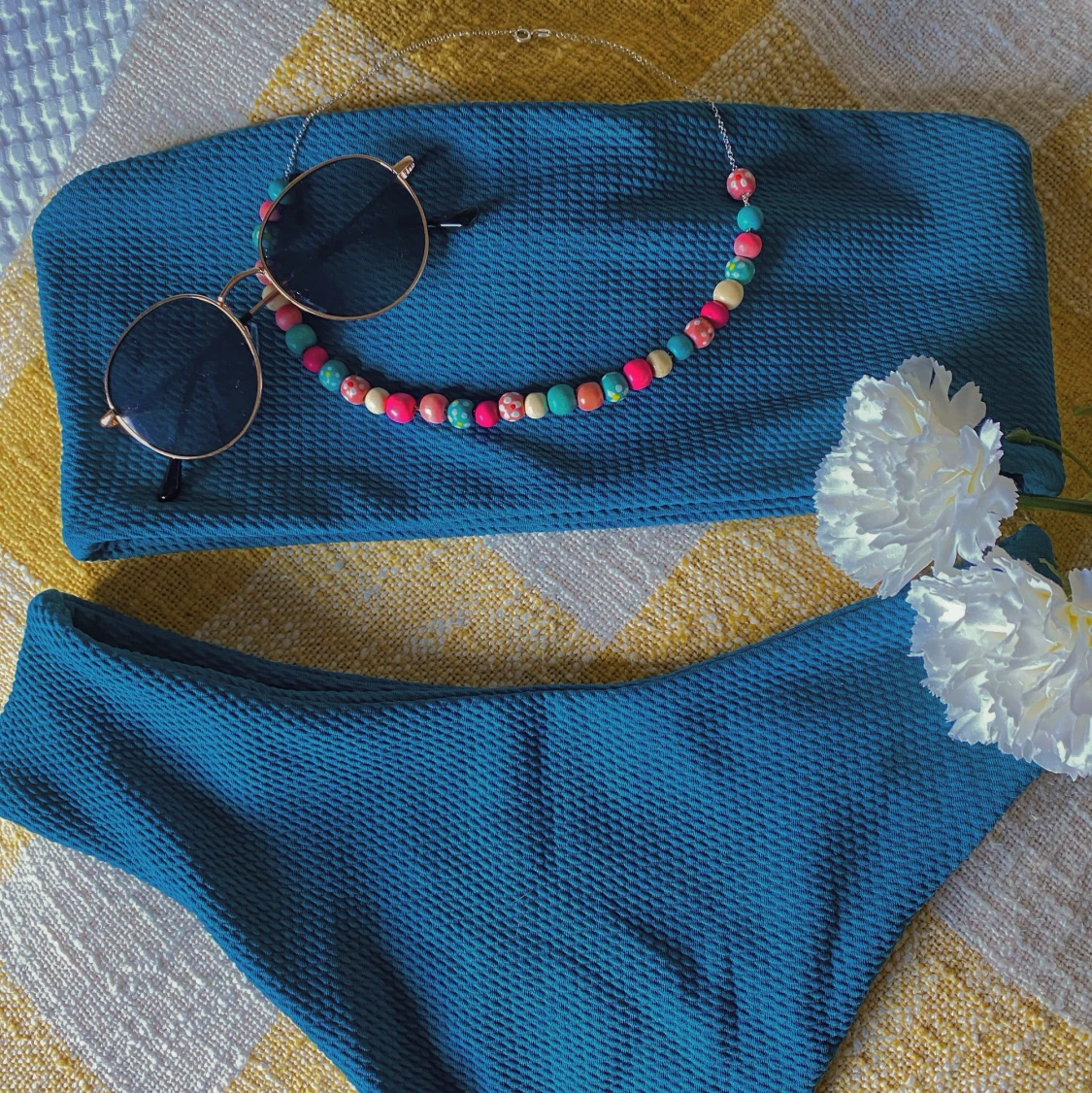 Petrolfärgad bandeubikini