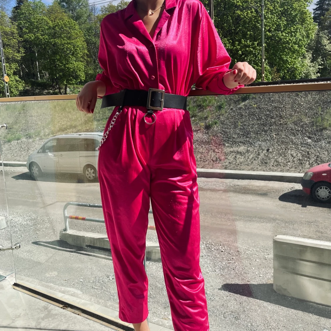 Rosa byxdress, storlek S 