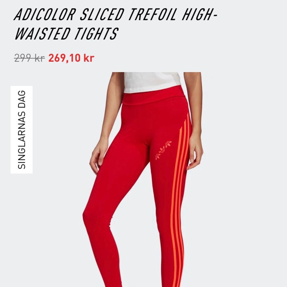 Röd Adidas leggings - Adidas | Plick Second Hand