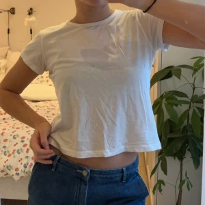 T-shirt - Vit t-shirt från Weekday. Lite kortare och tightare passform än andra t-shirts. Stl S. True to size! Basic som passar till allt.