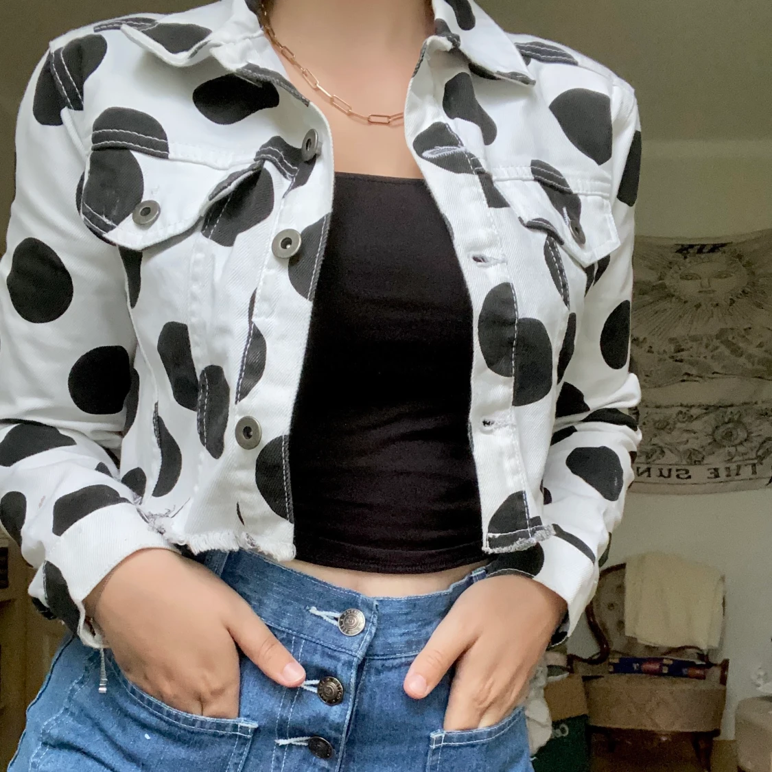 Prickig Jeansjacka - 91