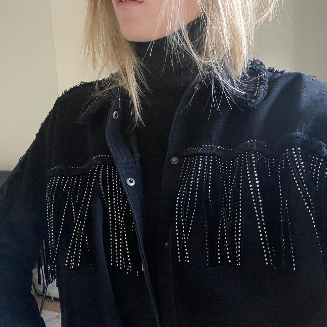 Svart jeansjacka  - 90