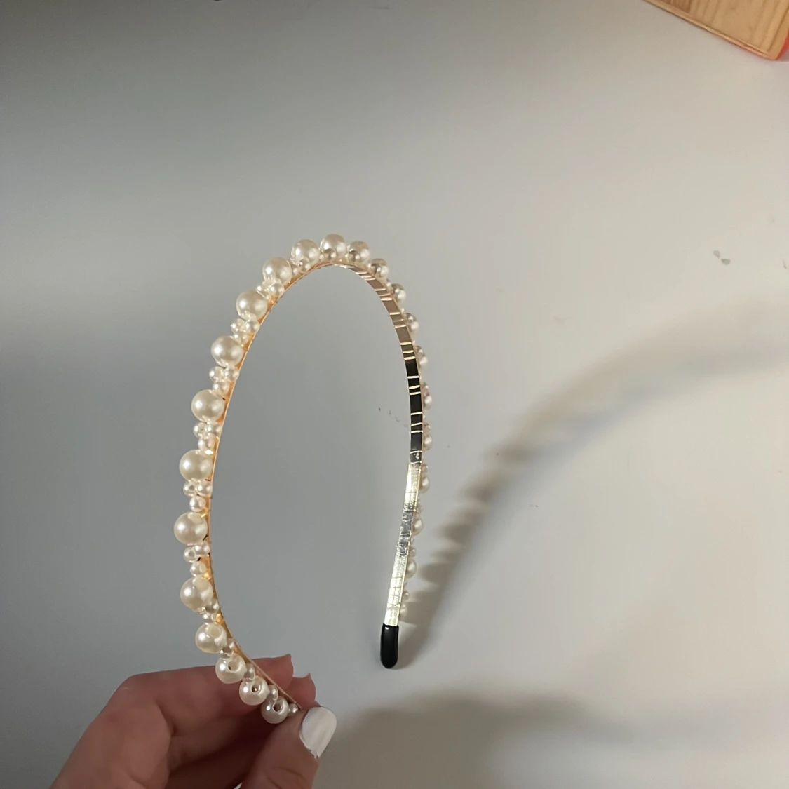 Vitt pärl diadem - 90