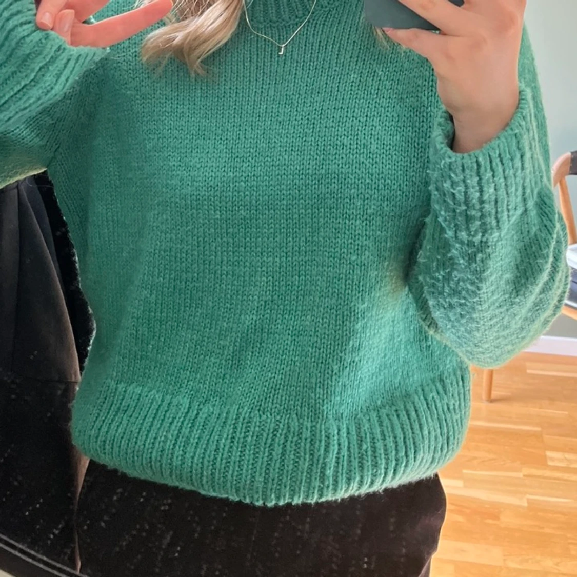 Grön stickad tröja Lindex  - 90