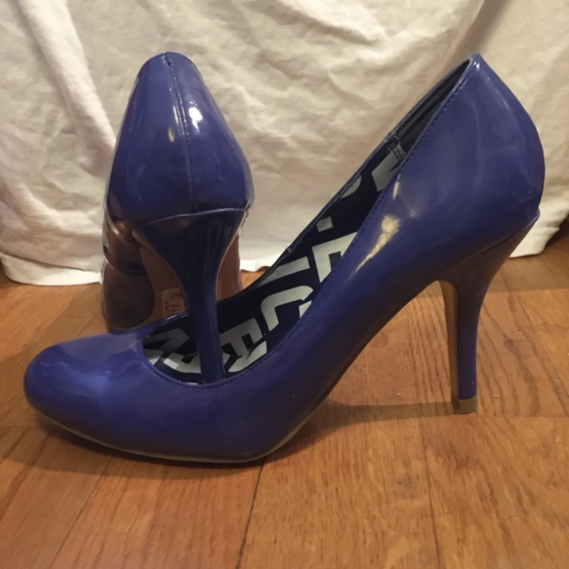 Bianco-Högklackade blåa lackskor - 90